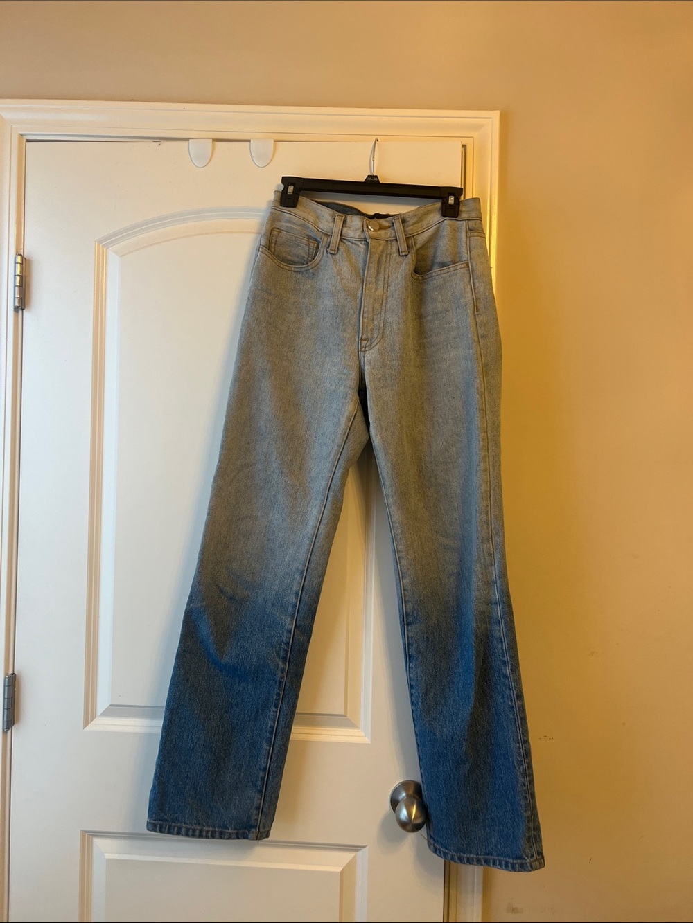 Brandon Maxwell Straight Leg Two-Tone Blue Jeans
